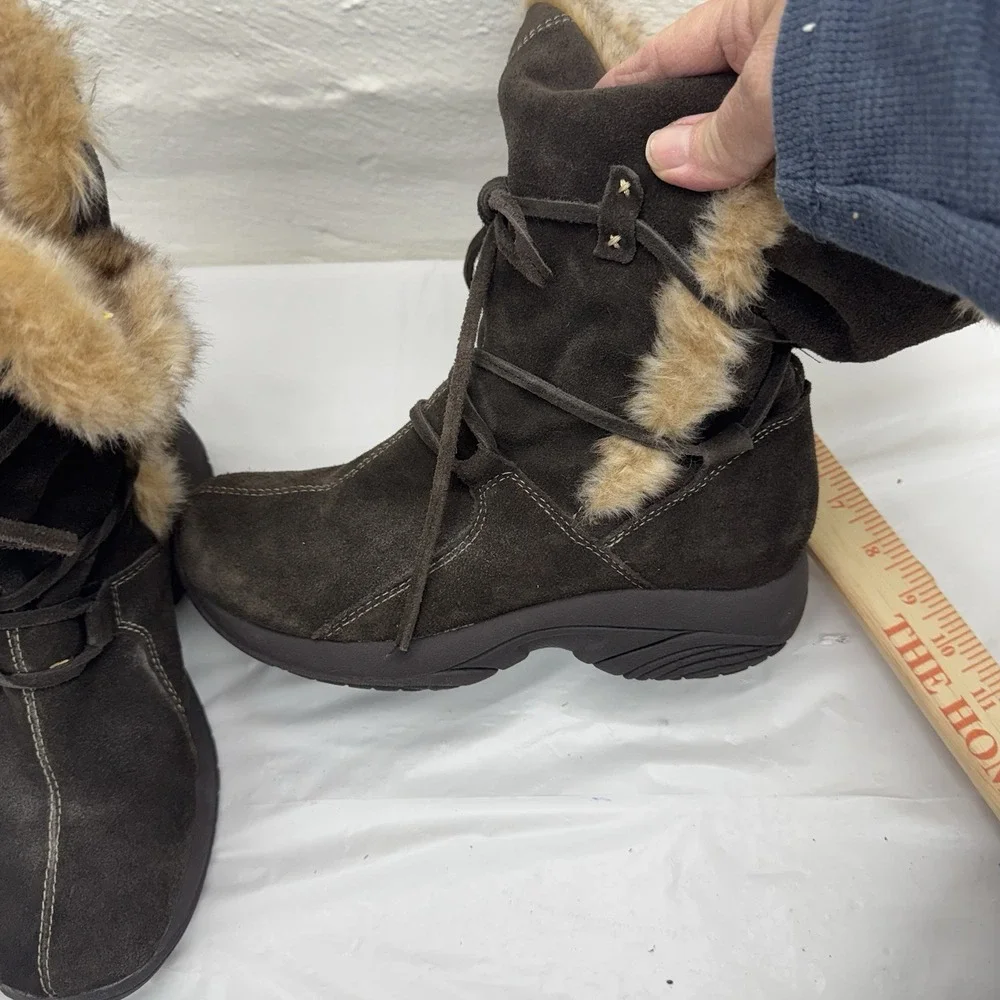 Ruff Hewn Women's Brown Faux Fur Lined Leather Boots Size 8 M‎